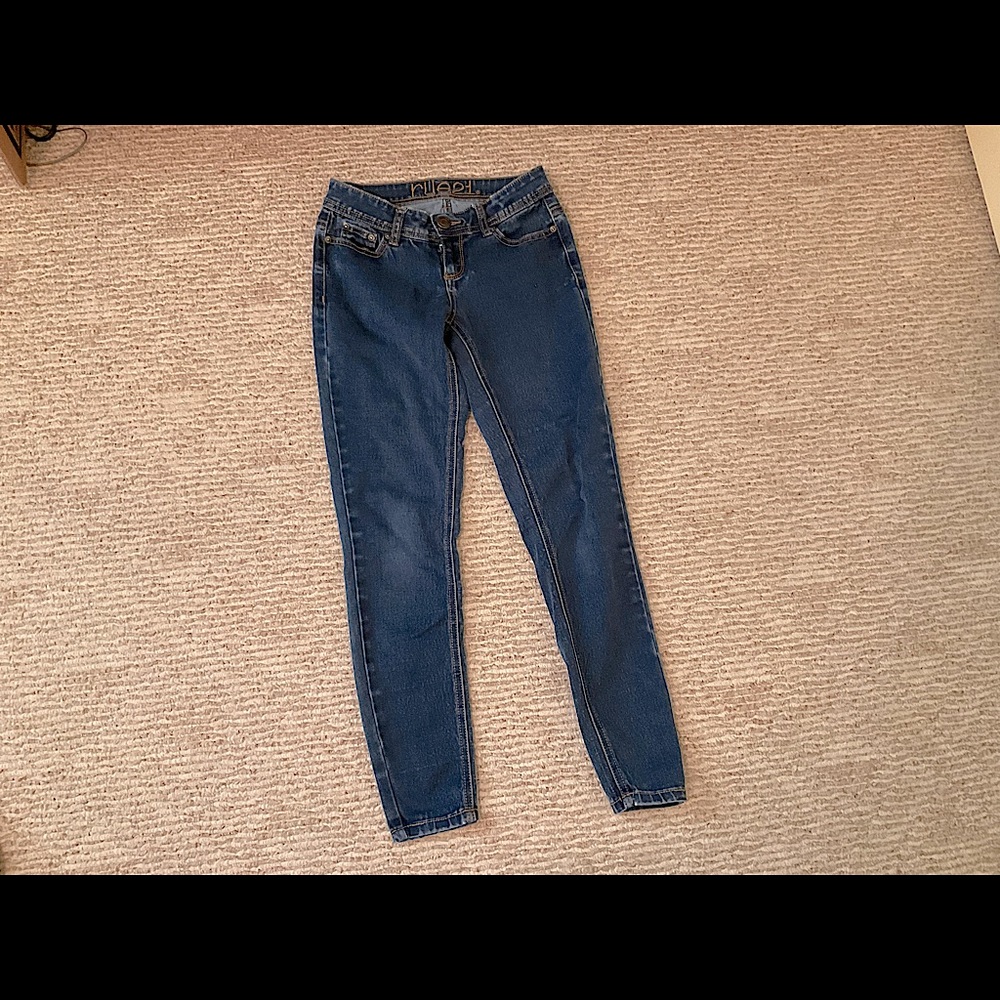 Rue 21 Blue Low-Rise Skinny Jeans (Size 0)